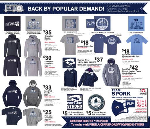 pine lake prep calendar 2021