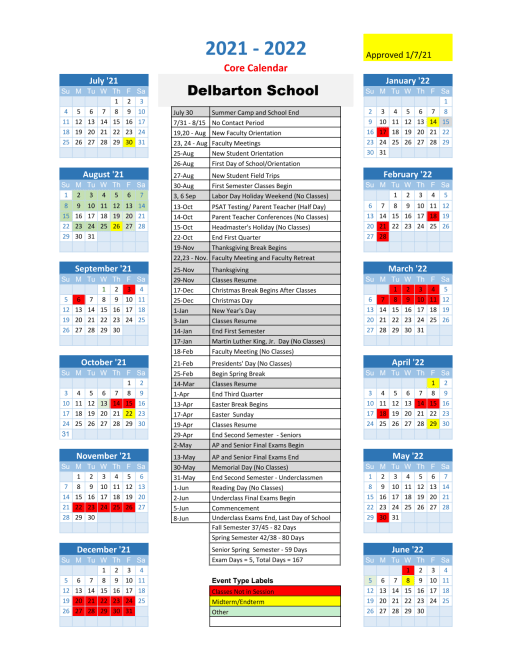 Montclair Academic Calendar Printable Calendar 2023