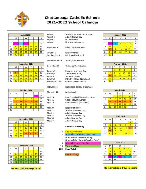 Notre Dame Fall 2022 Calendar Academic Calendar - Notre Dame High School