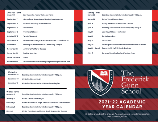 Emerson College Academic Calendar 2022 Calendar & News - The Gunnery School