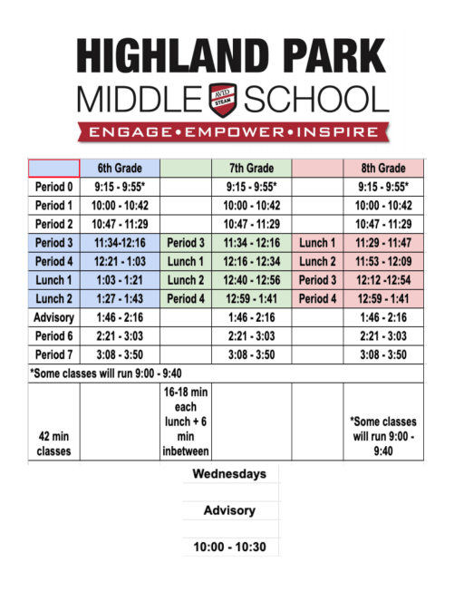Hybrid Bell Schedule Highland Park