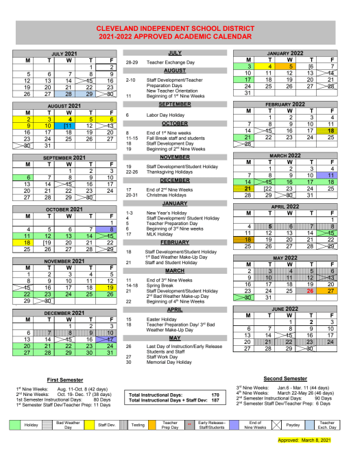 Mckinney Isd Calendar 2022 2023 School Academic Calendar - Cleveland Isd