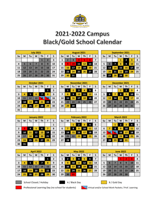 Black And Gold Calendar