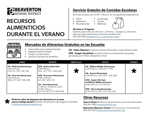 Free Food - Beaverton School District