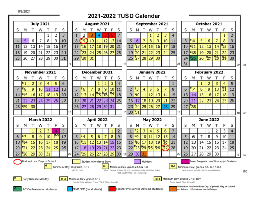 Calendar - District - Williams Middle School