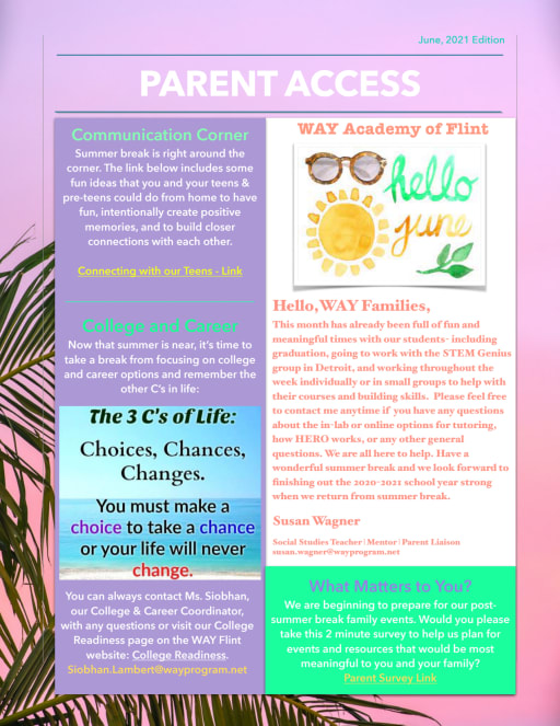 Read Our Parent Access Newsletter Of June News Details