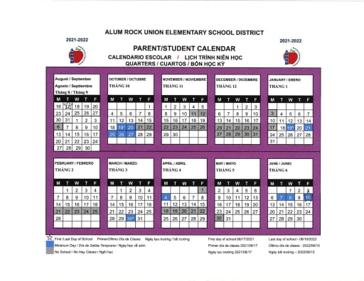 Academic Calendar - George Middle School