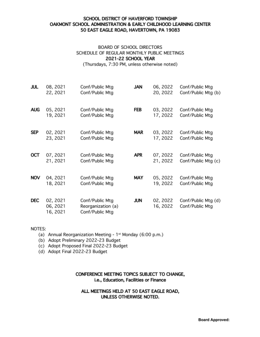 Ussda Schedule 2022-21