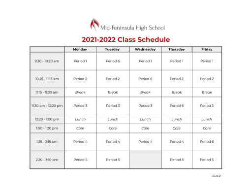 Hsu Fall 2022 Class Schedule