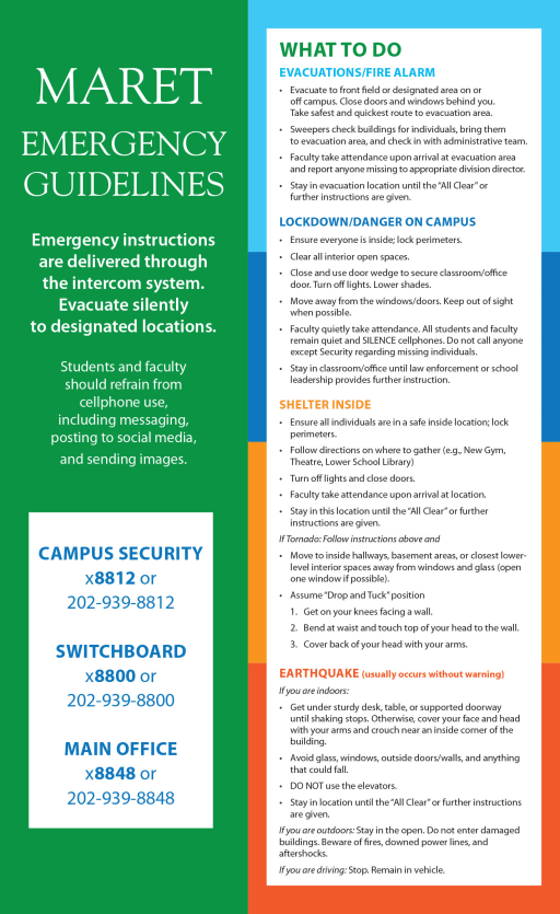 Emergencies | Contacts | Maret School