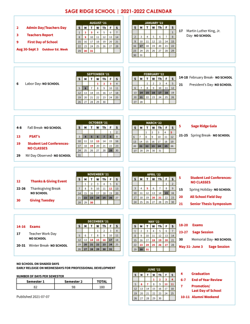 Unr Academic Calendar 2022 2023 Downloadable Resources - Sage Ridge School