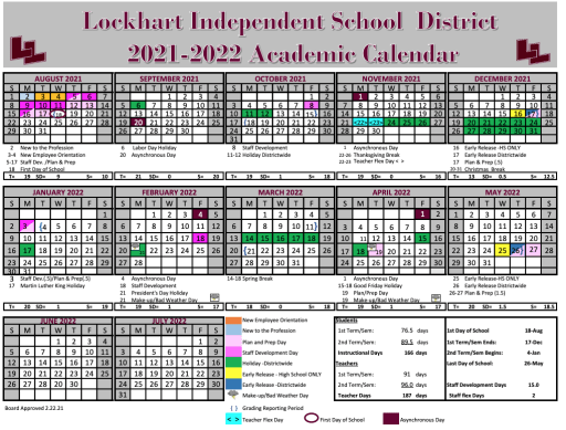 Duke Academic Calendar 2022 23 Academic Calendars - Lockhart Independent School District
