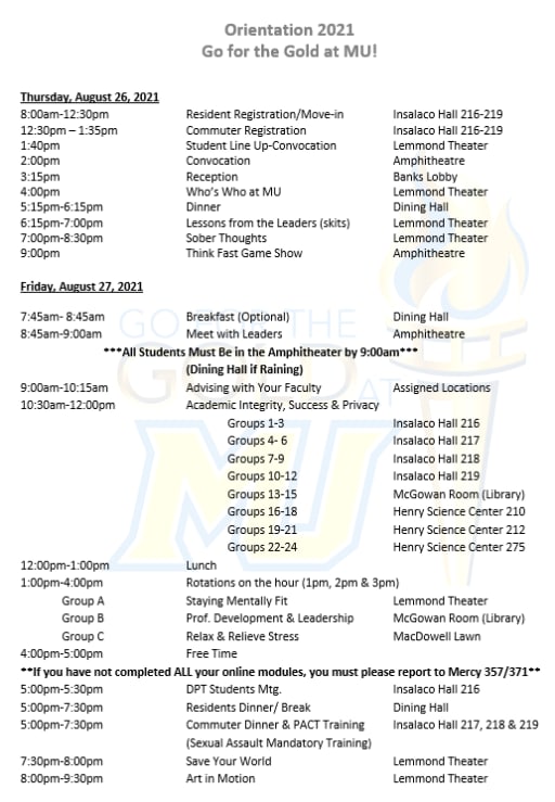 Orientation - Misericordia University