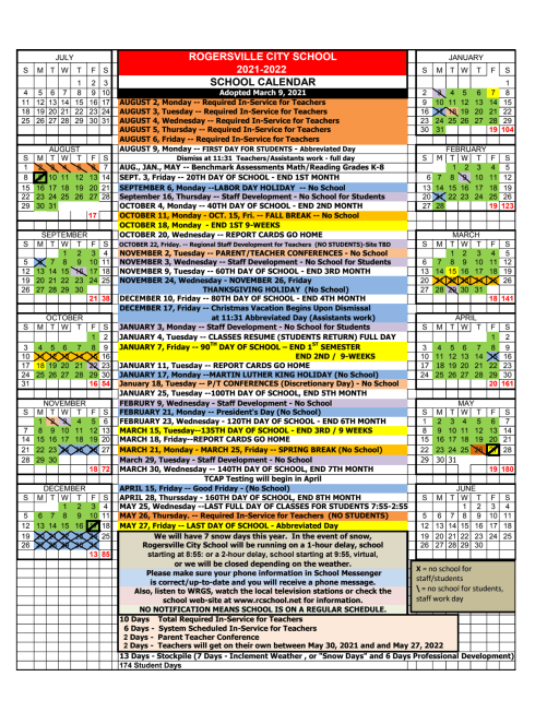 Etsu 2022 Calendar 2021 - 2022 Calendar - Rogersville City Schools