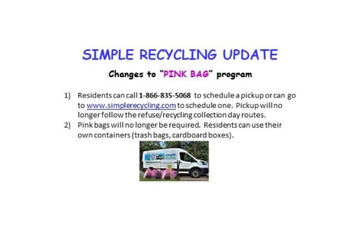 Simple recycling pink bags top