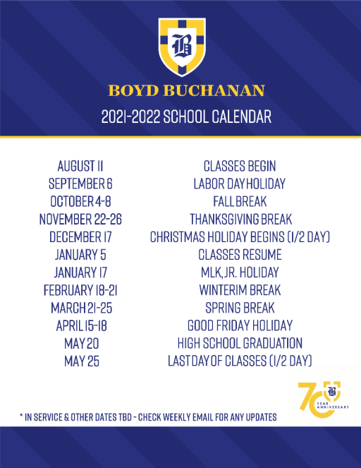 Calendar - Boyd Buchanan School