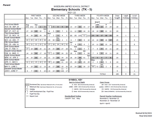Cabrillo Spring 2022 Schedule Calendar - Juan Cabrillo Elementary School