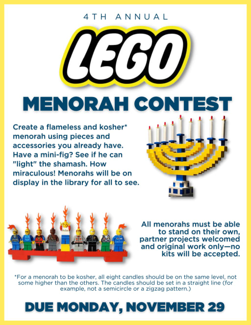 Fourth Annual LEGO Menorah Contest Details Full Article Ma