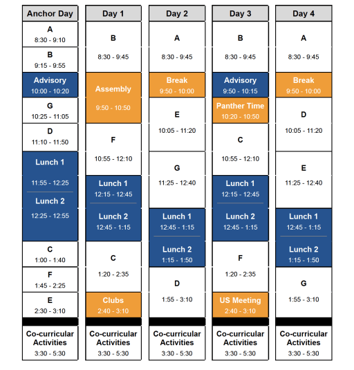 timetable of classes virginia tech