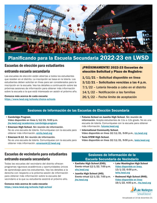 Uw 2022 23 Calendar High Schools - Lake Washington School District