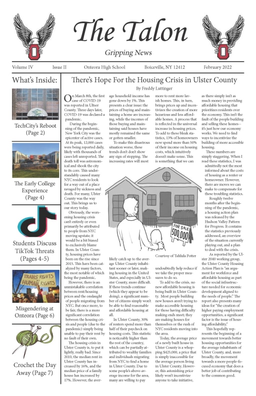 School Newspaper - The Talon - Onteora High School