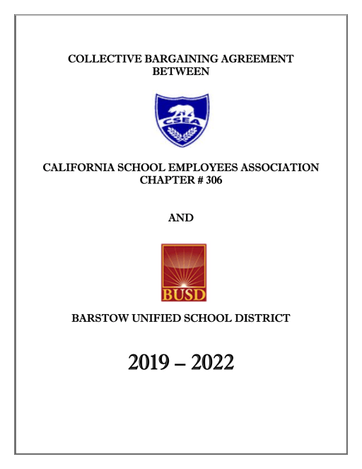 Classified School Employees Association (CSEA) Contract - Barstow Unified  School District