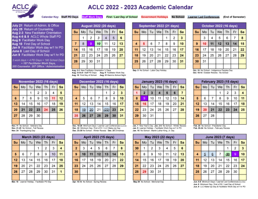 Csu Academic Calendar 2022 Aclc Academic Calendars - Aclc