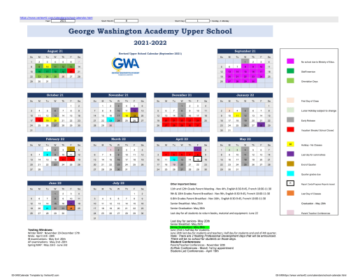 University Of Washington Calendar 2023 Calendars - George Washington Academy