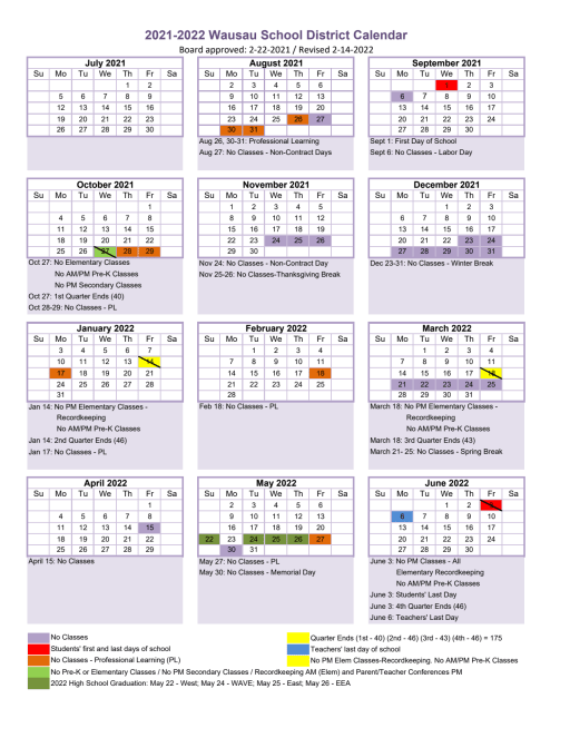 Calendars - Wausau School District