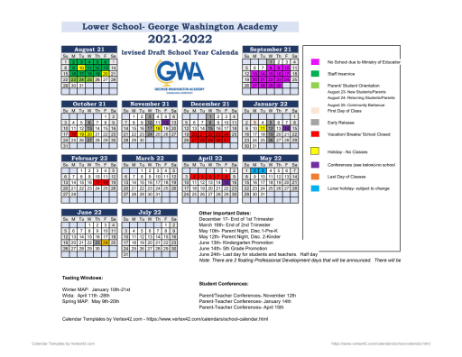 University Of Washington Calendar 2023 Calendars - George Washington Academy