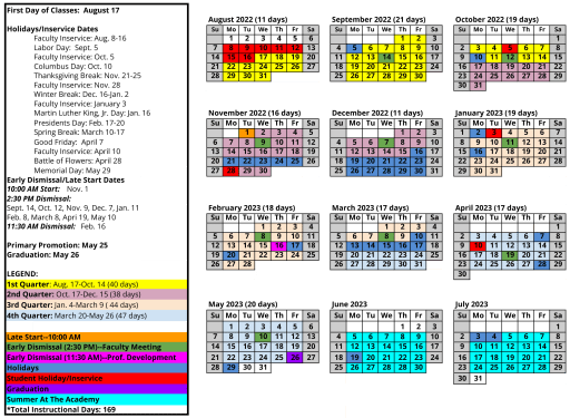 Seaworld San Antonio Calendar 2023 2022-2023 Annual Calendar - San Antonio Academy Of Texas