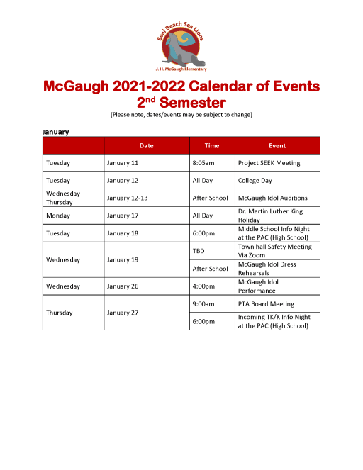Utk Calendar Fall 2023 Mcgaugh Event Calendar - Mcgaugh Elementary School