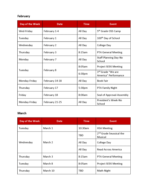 Utk Calendar Fall 2023 Mcgaugh Event Calendar - Mcgaugh Elementary School