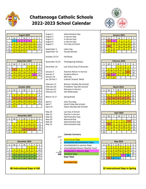 Academic Calendar - Notre Dame High School