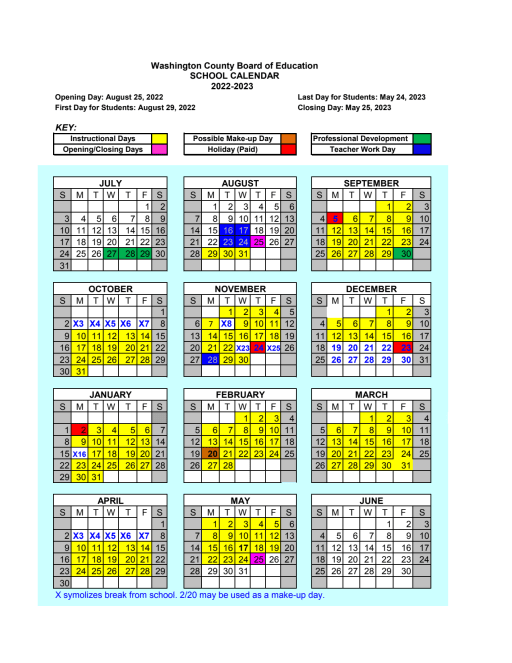 Wcsd Calendar 2023 2022-2023 Calendar - Board Of Education Of Washington County, Kentucky