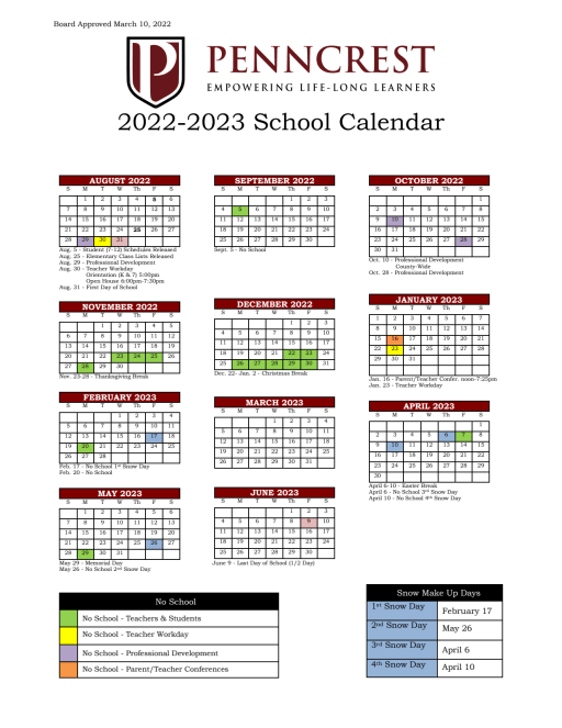 Calendar - Penncrest School District