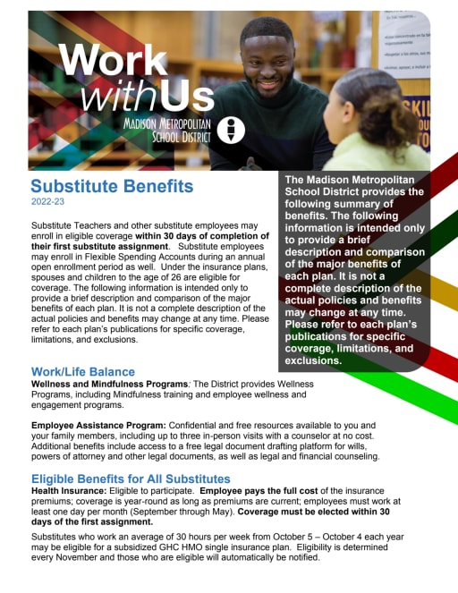 Substitute Employees | Benefits Summary
