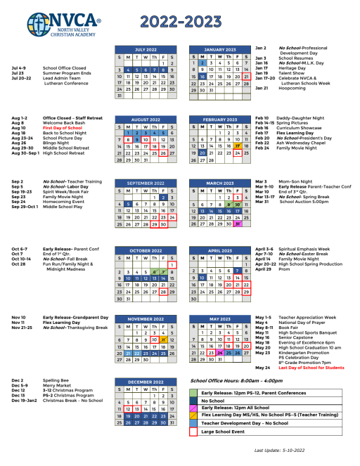 University Of Phoenix Academic Calendar 2023 22-23 School Calendar - North Valley Christian Academy