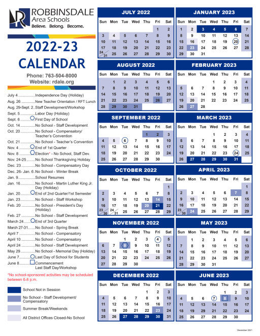 2022-23 District Calendar | article