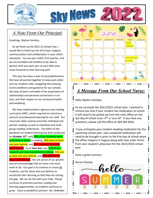 Newsletter - Skyline Elementary