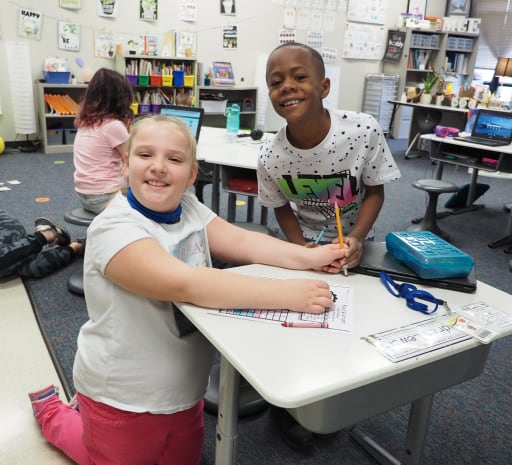 Two students in class