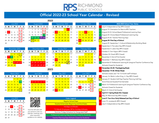 Richmond Public Schools Calendar GSA