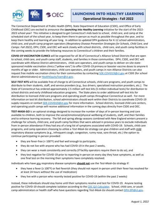 2022 - 2023 Back to School - Fairfield Public Schools