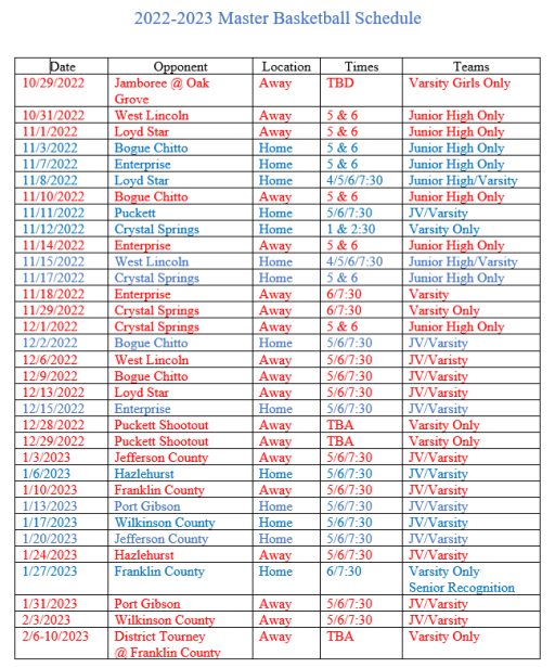 Loudoun's Varsity Sports Schedule: Dec. 28-30 events