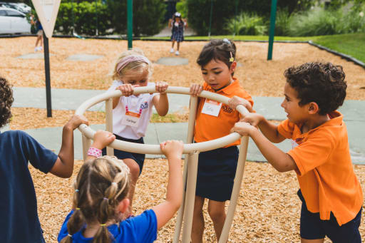 children play together on playground