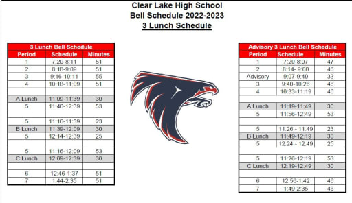 Bell Schedule and Attendance - Clear Lake High School