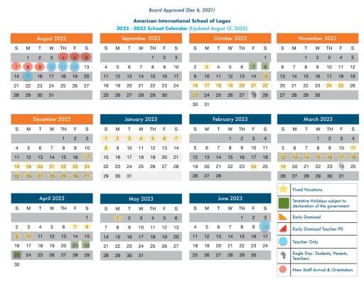 Calendar - American International School of Lagos
