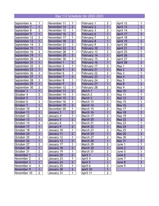Printable Depo Calendar