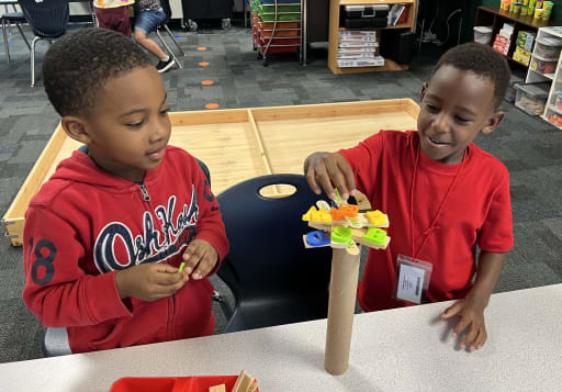elementary boys work on activity