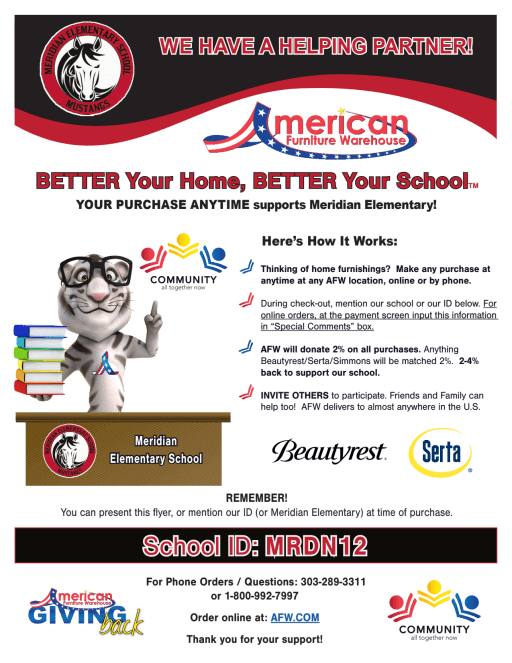 AFW School Rewards Program Meridian Elementary School